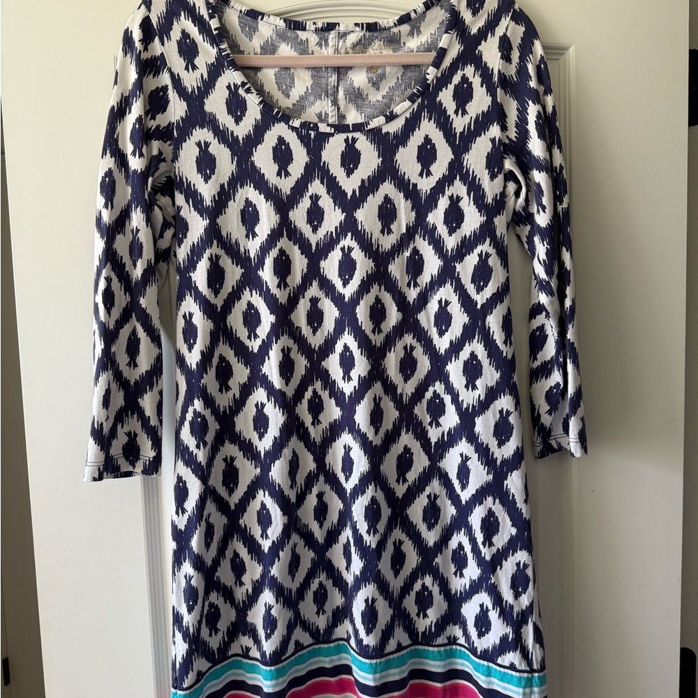 Lilly Pulitzer Navy and White Abstract Dress